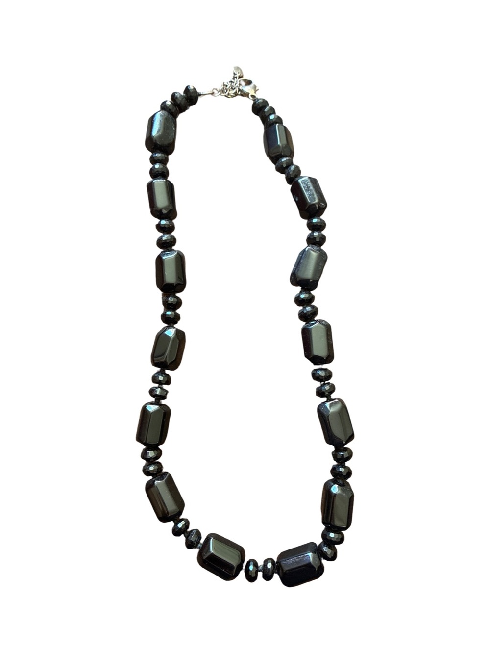 Black Faceted Bead Necklace - Unbranded